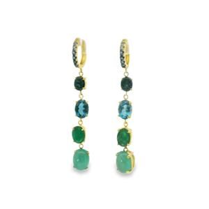 NEW NORMANI women's gemstone drop earrings in green